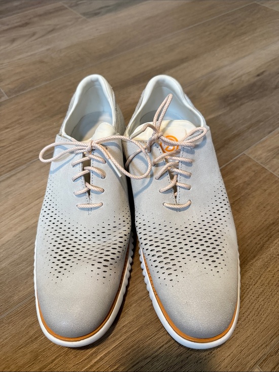 Cole Haan light gray Lace-Up Perforated Derby
